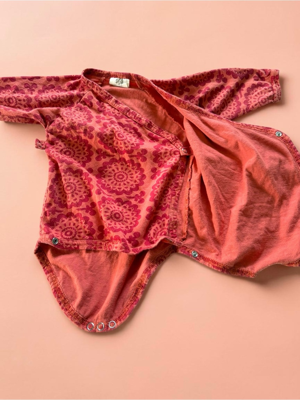 Kate Quinn Baby Unisex Bohemian Print Rusty Orange Long Slv Bodysuit Size 6-12m - Picture 4 of 10